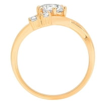 0.87 ct Round Cut Moissanite Three-Stone Engagement Ring for Women in 18K Yellow Gold
