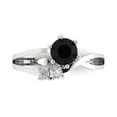 thumbnail image 1 of 0.87 ct Round Cut Natural Onyx Three-Stone Engagement Ring for Women in 18K White Gold, 1 of 5
