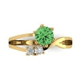 thumbnail image 1 of Clara Pucci 14K Yellow Gold 0.87ct Green Three-Stone Ring for Women, 1 of 8