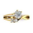 thumbnail image 1 of 0.87 ct Round Cut White Sapphire 3 Stone 18K Yellow Gold Womens Engagement Ring, 1 of 5