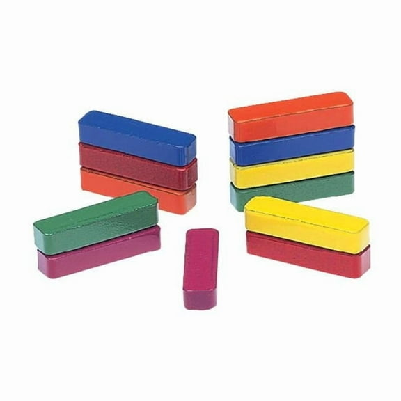 0.87 in. Ceramic Coated Bar Magnets, Assorted Color - Pack of 12