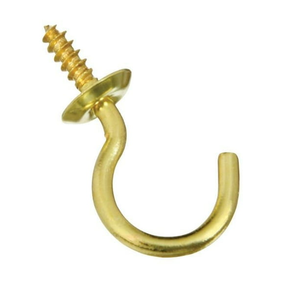 0.87 in. Cup Hook - Solid Brass - Pack of 5