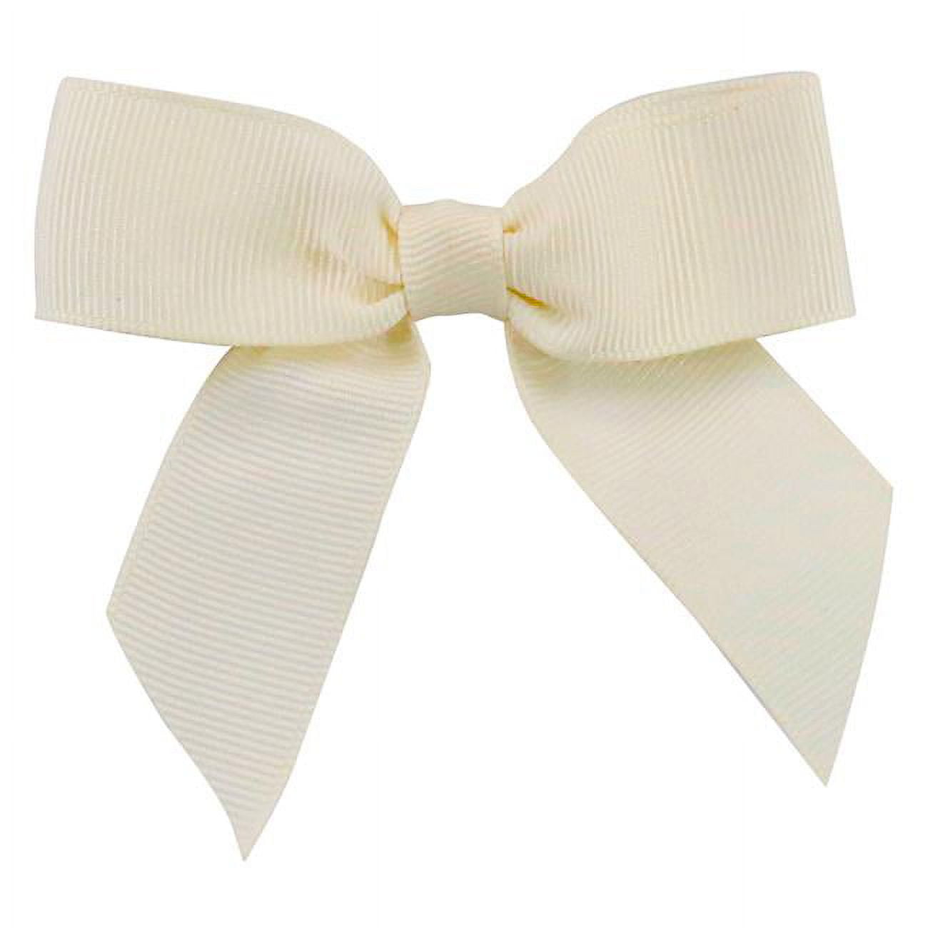 0.875 in. Grosgrain Twist Tie Bow, Antique White - Large - 100 Piece ...