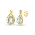 thumbnail image 1 of 0.88 Carat Aquamarine Gemstone and Accent White Diamond Women's Sterling Silver Earrings, 1 of 3