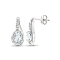 thumbnail image 1 of 0.88 Carat Aquamarine Gemstone and Accent White Diamond Women's Sterling Silver Earrings, 1 of 3