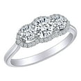 thumbnail image 1 of AFFY 0.88 Carat (Ctw) Round Shape White Natural Diamond Halo Cluster Engagement Ring In 14k Solid White Gold Ring Size-6, 1 of 1