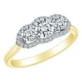 thumbnail image 1 of AFFY 0.88 Carat (Ctw) Round Shape White Natural Diamond Halo Cluster Engagement Ring In 14k Solid Yellow Gold Ring Size-10, 1 of 1