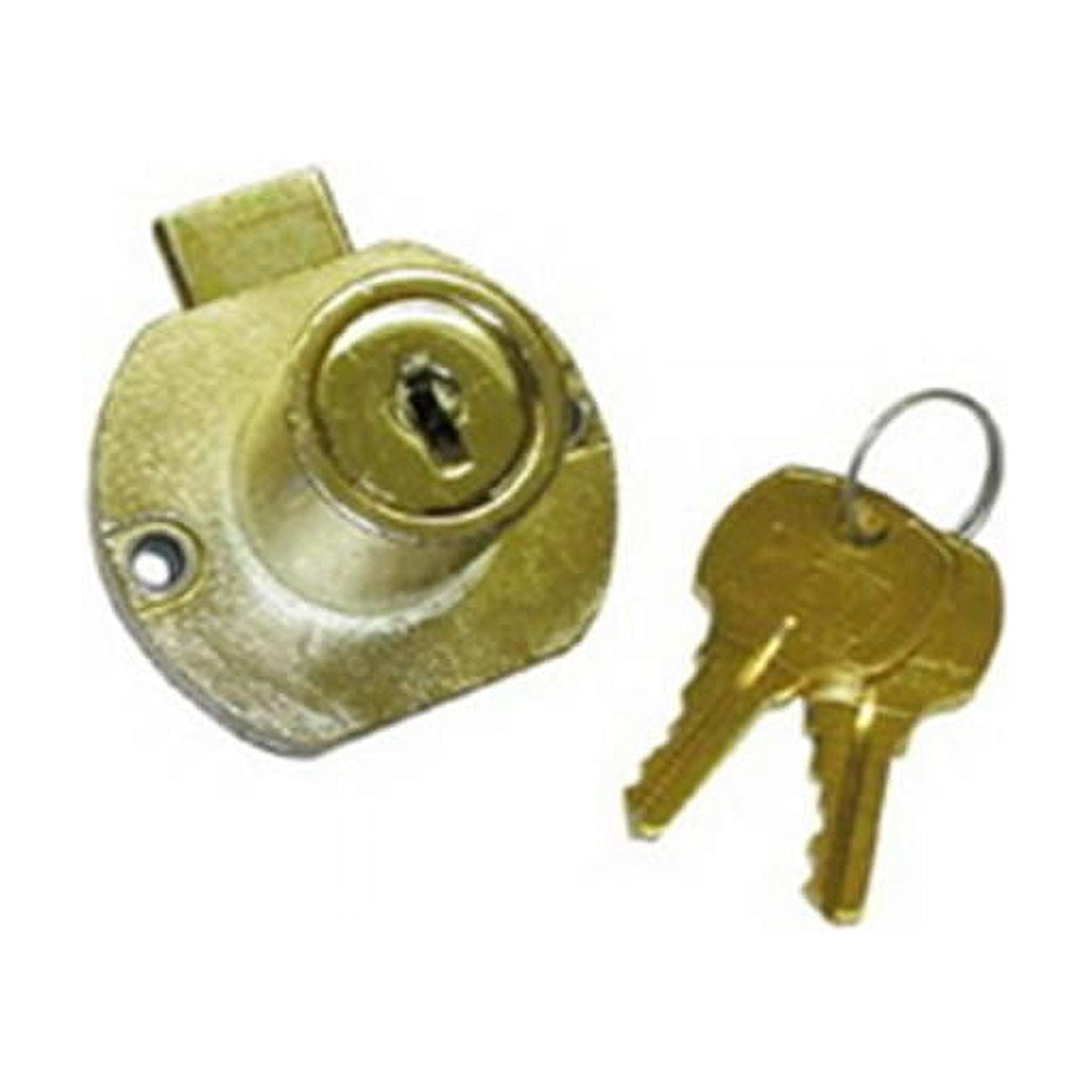 0.88 in. Disc Tumbler Dead Bolt Drawer Lock Antique Brass