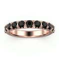 thumbnail image 1 of 0.88ct Black Diamond Moissanite 18K Rose Gold Over Silver Wedding Band, 1 of 4