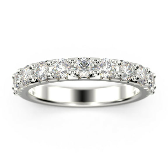 0.88ct Diamond Moissanite 10k White Gold Wedding Band