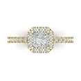 thumbnail image 1 of Clara Pucci 14K Yellow Gold Solid Gold Moissanite Halo Anniversary Ring for Women - 0.89 cttw Princess Cut, 1 of 8