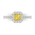 thumbnail image 1 of 0.89 ct Princess Cut Natural Citrine with Simulated Diamond Halo Accents 18K White Gold Womens Engagement Ring, 1 of 5