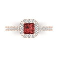 thumbnail image 1 of 0.89 ct Princess Cut Natural Garnet Halo Engagement Ring for Women in 18K Rose Gold, 1 of 5