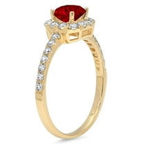 0.89 ct Princess Cut Natural Garnet Halo Engagement Ring for Women in 18K Yellow Gold