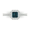 thumbnail image 1 of Clara Pucci 14K White Gold 0.89ct LondonBlueTopaz Halo Ring for Women, 1 of 8