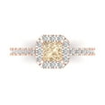 thumbnail image 1 of 0.89 ct Princess Cut Natural Morganite Halo Engagement Ring for Women in 18K Rose Gold, 1 of 5