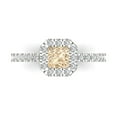 thumbnail image 1 of 0.89 ct Princess Cut Natural Morganite Halo Engagement Ring for Women in 18K White Gold, 1 of 5