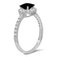 thumbnail image 1 of 0.89 ct Princess Cut Natural Onyx Halo Engagement Ring for Women in 14K White Gold, 1 of 2