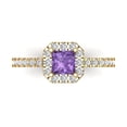 thumbnail image 1 of Clara Pucci 14K Yellow Gold 0.89ct Alexandrite Halo Ring for Women, 1 of 8