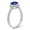 thumbnail image 1 of 0.89 ct Princess Cut Simulated Tanzanite Halo Engagement Ring for Women in 14K White Gold, 1 of 2