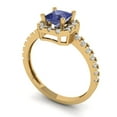 thumbnail image 1 of 0.89 ct Princess Cut Simulated Tanzanite Halo Engagement Ring for Women in 18K Yellow Gold, 1 of 2