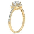 thumbnail image 1 of 0.89 ct Princess Cut White Sapphire Halo Engagement Ring for Women in 14K Yellow Gold, 1 of 2