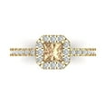 thumbnail image 1 of Clara Pucci 14K Yellow Gold 0.89ct YellowMoissanite Halo Ring for Women, 1 of 8