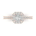 thumbnail image 1 of Halo Engagement Ring for Women - 0.89ct Moissanite in 14K Rose Gold Promise Ring, 1 of 6