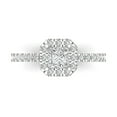 thumbnail image 1 of Halo Engagement Ring for Women - 0.89ct Moissanite in 14K White Gold Promise Ring, 1 of 8