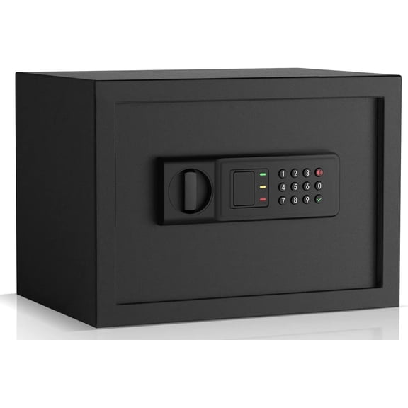 0.8Cu.Ft Safe Box - Digital Keypad Safe for /Office, Heavy Duty Steel Box with Silent Access & Anti- , Compact Wall/Floor Mount Design