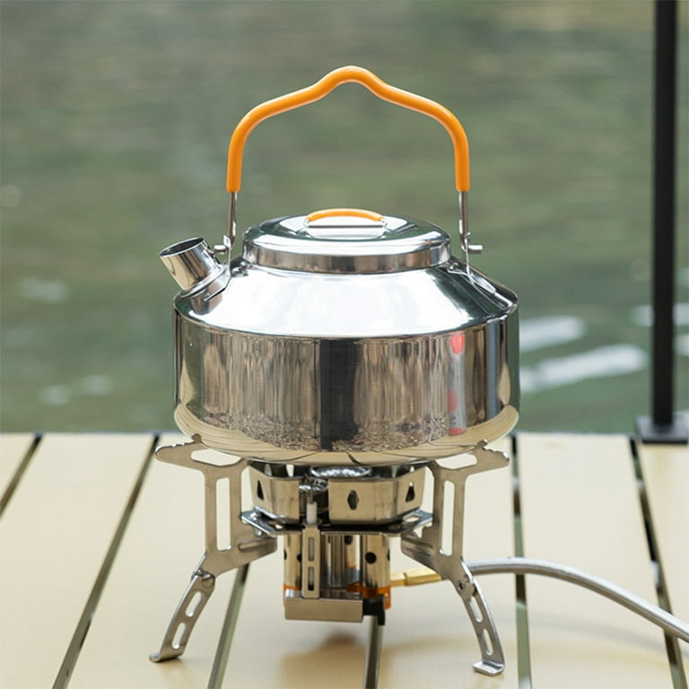 0.8L Stainless Steel Camping Kettle Portable Camp Tea Pot with Anti scalding Non slip Compact Lightweight Tea Kettle Ideal For Camping Bushcraft