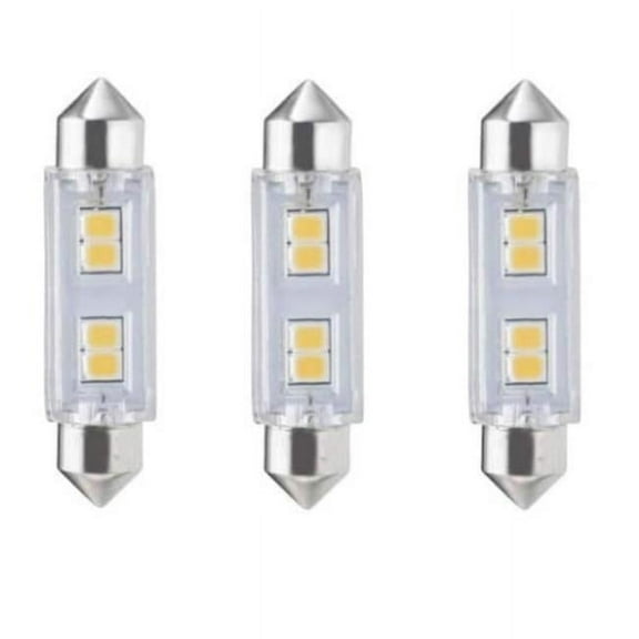 0.8W Low Voltage Non-Dimmable Soft White Festoon Base T3 Mini LED Light Bulb, Pack of 3