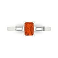 thumbnail image 1 of Clara Pucci 14K White Gold 0.8ct Red Three-Stone Ring for Women, 1 of 8