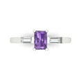 thumbnail image 1 of Three-Stone Engagement Ring for Women - 0.8ct Simulated Alexandrite in 14K White Gold Promise Ring, 1 of 8