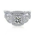thumbnail image 1 of 0.8ct Moissanite Engagement Rings for Women Round Cut D Color VVS1 Clarity Diamond Rings S925 Sterling Silver Rings Gifts Moissanite Wedding Bands with Certificate, 1 of 9