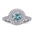 thumbnail image 1 of 0.8ct Round Cut Moissanite Ring for Women, Pink Row Wedding Ring, Delicate Jewelry, Promise Ring, Valentine's Day Gift Box For Your Girlfriend/Wife, 1 of 9