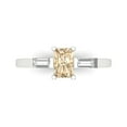 thumbnail image 1 of 0.8 ctw 3 Stone Anniversary Ring for Women | Emerald Cut Natural Morganite | Hyperallergenic Solid 14K White Gold, 1 of 5