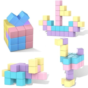 0.8inch Magnetic Blocks,Happon 20Pcs Magnetic Building Blocks for 3 4 5 6 7 8 Years Old Boys Girls Magnetic Cubes for Kids 1-3 Preschool Educational Magnet Cube Toys