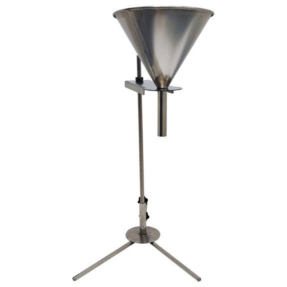 0.8inch Manual Feeding Hopper Stainless Steel Funnel with Support Stand for Powder Paste Liquid Granule