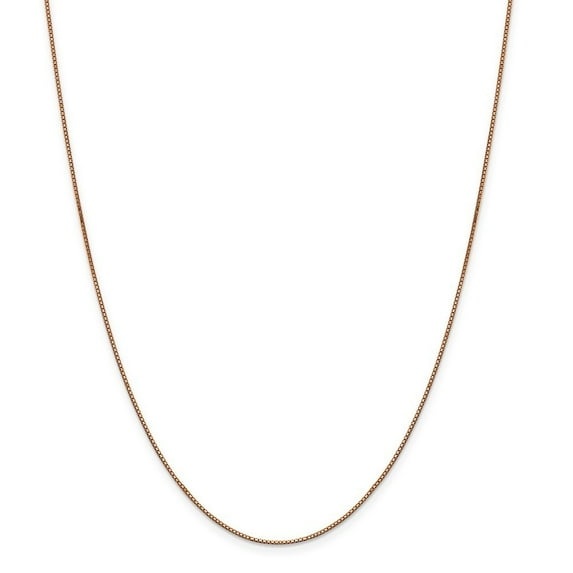 0.8mm 14k Rose Gold Box With Lobster Chain Necklace - 16 Inch