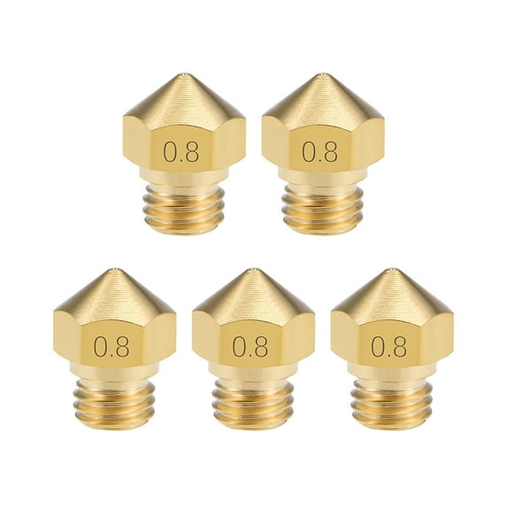 0.8mm 3D Printer Nozzle Head M7 Thread Replacement for MK10 1.75mm Extruder Print Brass 5pcs