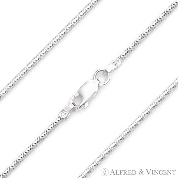 0.8mm 8-Sided Ocatagon Snake Link Chain Necklace in .925 Sterling Silver