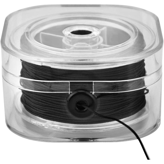 0.8mm Elastic String Stretchy Beaded Bracelet Thread with Bead Cord Box for Jewelry Bracelet Necklace Making (Black, 30m
