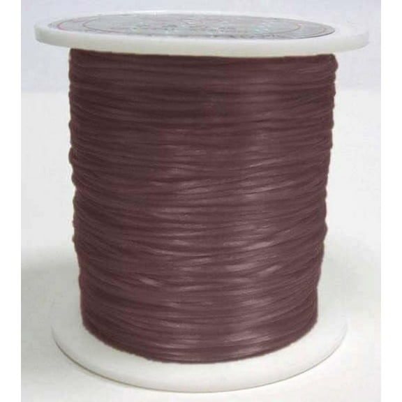 0.8mm Flat Elastic String Elastic Beading Thread for Stretch Bracelet Making Dyed Saddle Brown 65.61 Yards