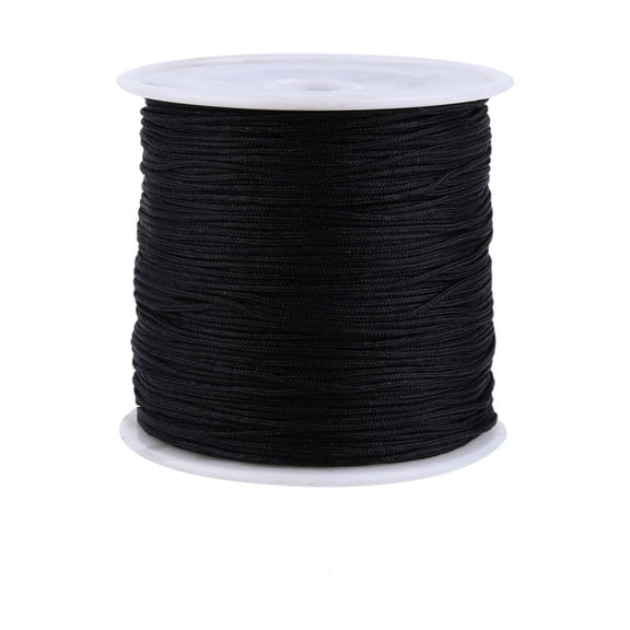 0.8mm Nylon Cord, 100M Chinese Knot Cord Thread String, Silk Cord Beading String for Necklace,Dream Catchers,Braid Hair (Black)