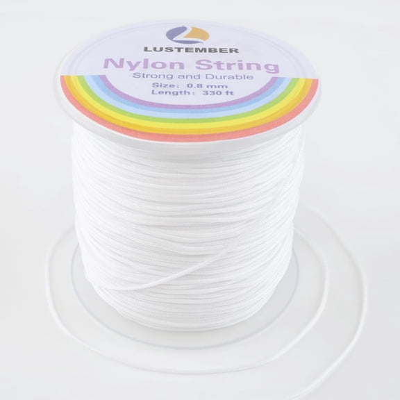 0.8mm Nylon String, Strong Bracelet String, Durable Nylon Cord for Jewelry Making, Bracelets, Beading, Necklaces, Rattail Braiding, Kumihimo, Wind Chimes, Blinds and Handicrafts