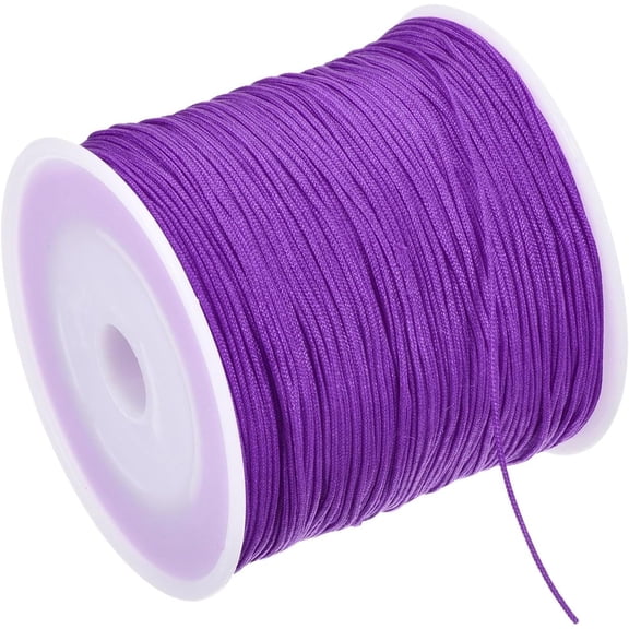 0.8mm Nylon String for Bracelets, 109 Yard Satin Cord Beading Thread [ Jewelry Making Bracelet Necklaces DIY Craft] - Purple