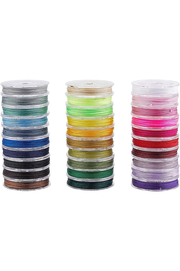 0.8mm Nylon Thread - 150 Yards 20 Colors - Beading String for DIY Bracelets Necklaces & Macrame Jewelry Making