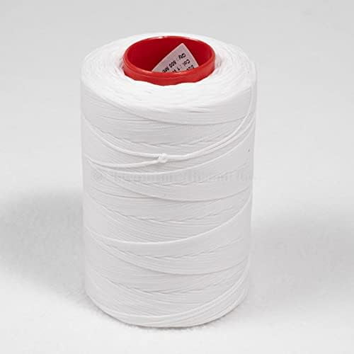 0.8mm Ritza 25 Tiger Thread - Braided Polyester Thread - Waxed for Leather Hand Sewing - Made in Germany - Full Factory Sealed Spools Manufactured by Julius Koch - 500 Meters, White - JK1