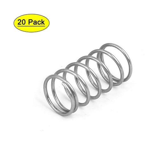 0.8mmx10mmx20mm 304 Stainless Steel Compression Springs Silver Tone 20pcs